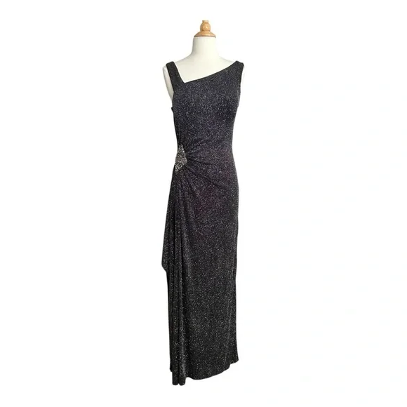 Cachet | Dresses | Cachet Slinky Black Metallic Sparkle Maxi Gown Formal  Occasion Vintage Y2k Sz 4 | Poshmark